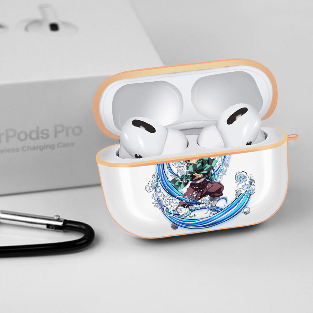 鬼滅の刃 竈門 炭治郎／かまど たんじろう Kamado Tanjirou 【AirPods Pro用】ハードシェル保護ケース｜耐衝撃・防指紋・カラビナ付き商品仕様