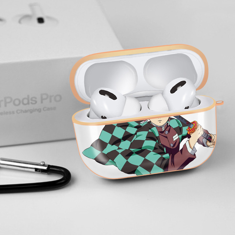 鬼滅の刃 竈門 炭治郎／かまど たんじろう Kamado Tanjirou 【AirPods Pro用】ハードシェル保護ケース｜耐衝撃・防指紋・カラビナ付き商品仕様