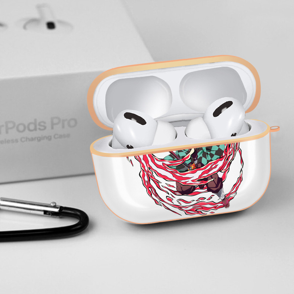 鬼滅の刃 竈門 炭治郎／かまど たんじろう Kamado Tanjirou 【AirPods Pro用】ハードシェル保護ケース｜耐衝撃・防指紋・カラビナ付き商品仕様