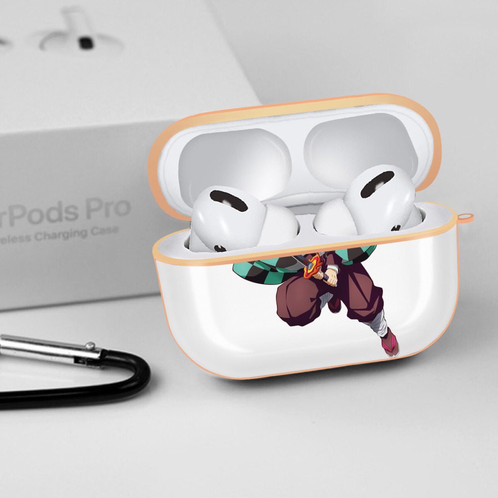 鬼滅の刃 竈門 炭治郎／かまど たんじろう Kamado Tanjirou 【AirPods Pro用】ハードシェル保護ケース｜耐衝撃・防指紋・カラビナ付き商品仕様