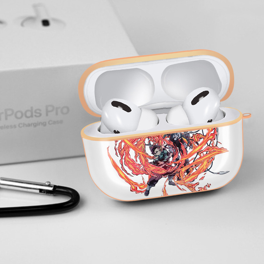 鬼滅の刃 竈門 炭治郎／かまど たんじろう Kamado Tanjirou 【AirPods Pro用】ハードシェル保護ケース｜耐衝撃・防指紋・カラビナ付き商品仕様