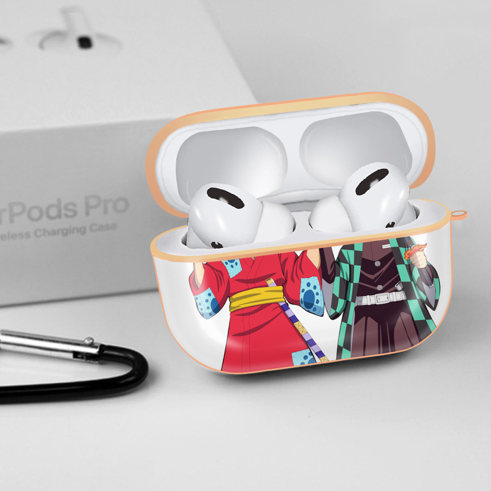 鬼滅の刃 竈門 炭治郎／かまど たんじろう Kamado Tanjirou 【AirPods Pro用】ハードシェル保護ケース｜耐衝撃・防指紋・カラビナ付き商品仕様