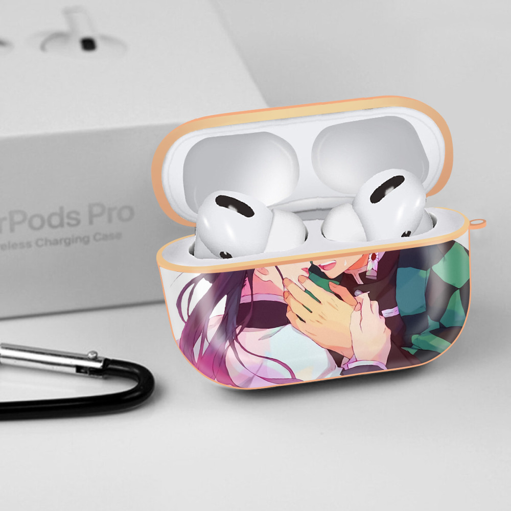 鬼滅の刃 竈門 炭治郎／かまど たんじろう Kamado Tanjirou 【AirPods Pro用】ハードシェル保護ケース｜耐衝撃・防指紋・カラビナ付き商品仕様