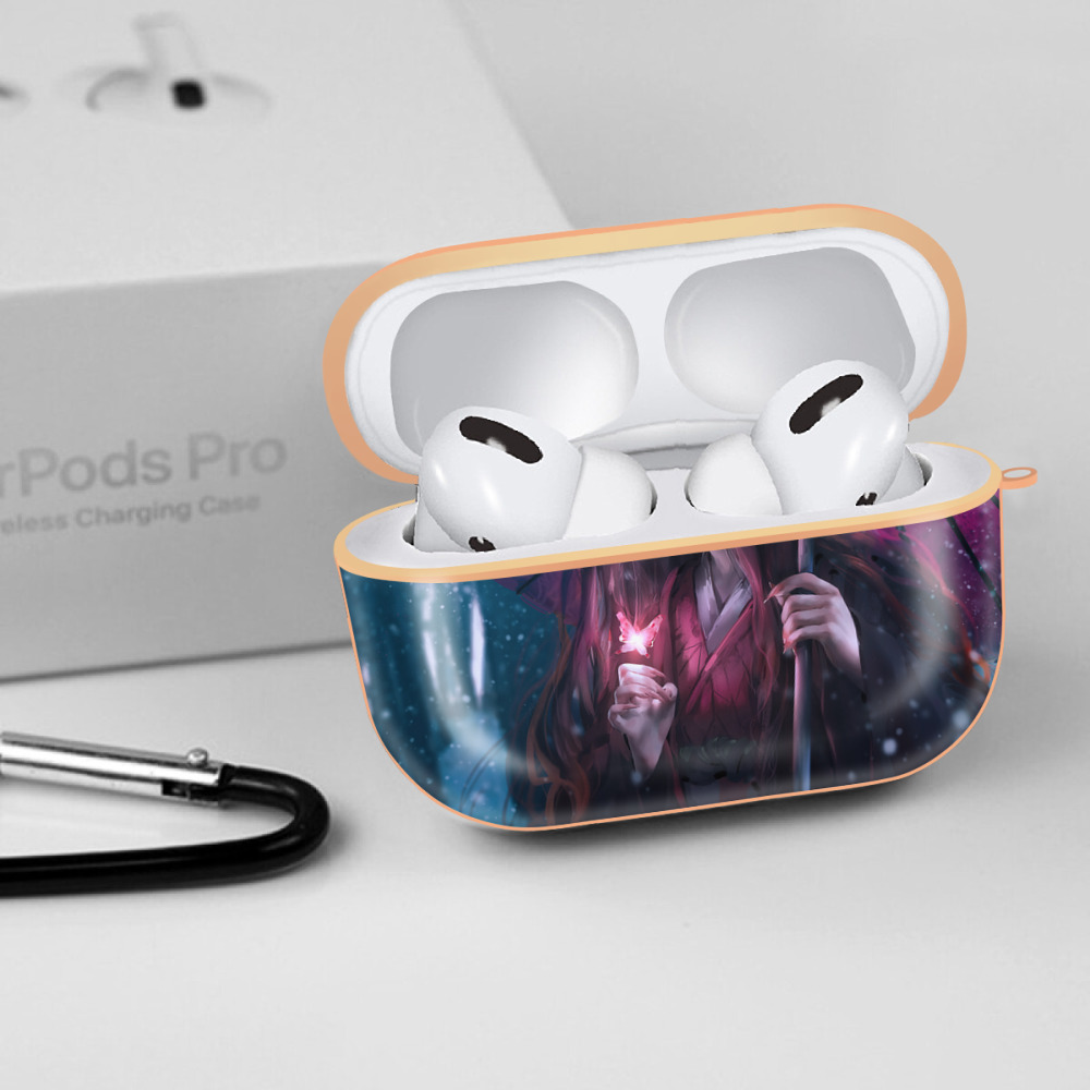 鬼滅の刃（きめつのやいば）竈門 禰󠄀豆子／かまど ねずこ Kamado Nezuko 【AirPods Pro用】ハードシェル保護ケース｜耐衝撃・防指紋・カラビナ付き商品仕様