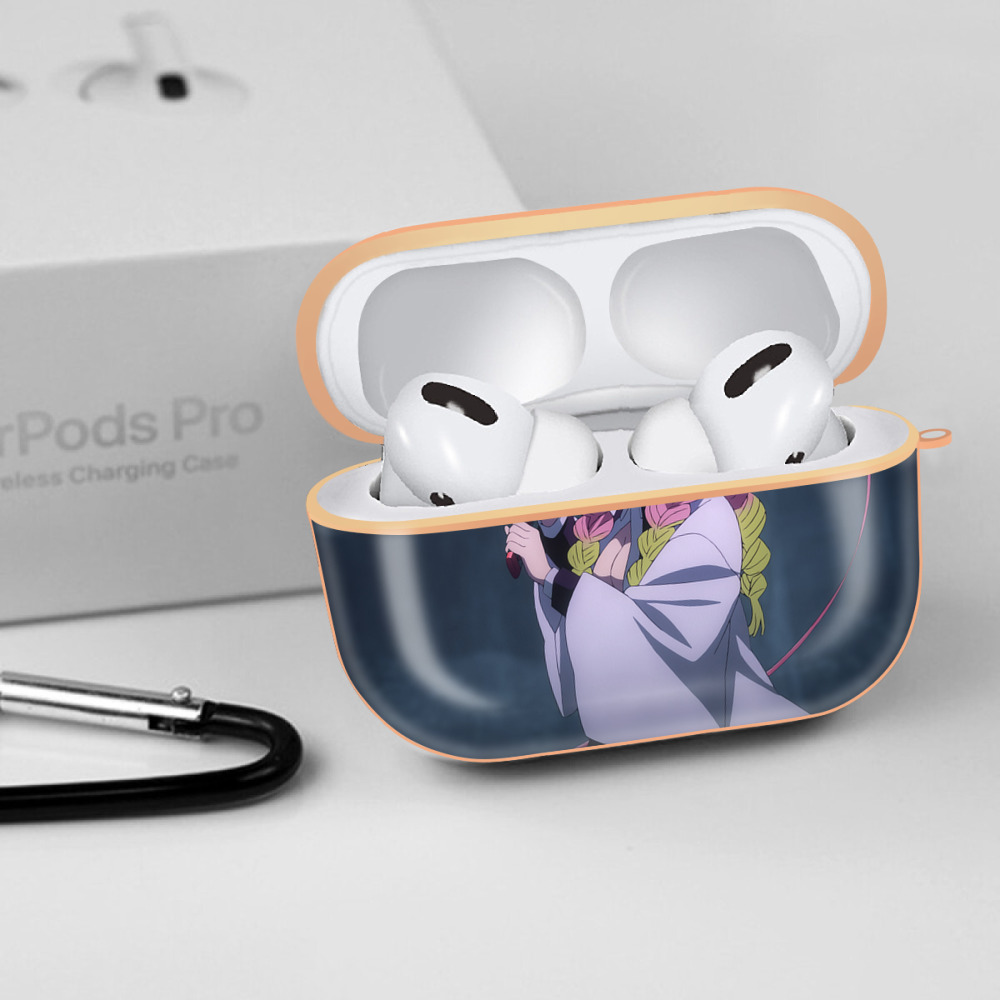 鬼滅の刃（きめつのやいば）恋柱-甘露寺 蜜璃／かんろじ みつり Kanroji Mitsuri 【AirPods Pro用】ハードシェル保護ケース｜耐衝撃・防指紋・カラビナ付き商品仕様