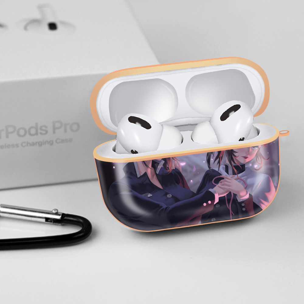 鬼滅の刃（きめつのやいば）蟲柱-胡蝶 しのぶ／こちょう しのぶ Kochou Shinobu 【AirPods Pro用】ハードシェル保護ケース｜耐衝撃・防指紋・カラビナ付き商品仕様