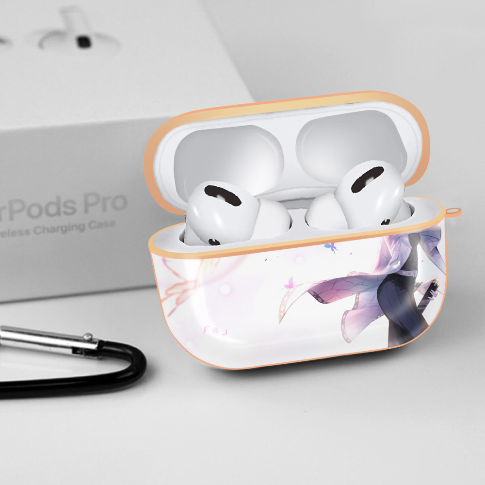 鬼滅の刃（きめつのやいば）蟲柱-胡蝶 しのぶ／こちょう しのぶ Kochou Shinobu 【AirPods Pro用】ハードシェル保護ケース｜耐衝撃・防指紋・カラビナ付き商品仕様