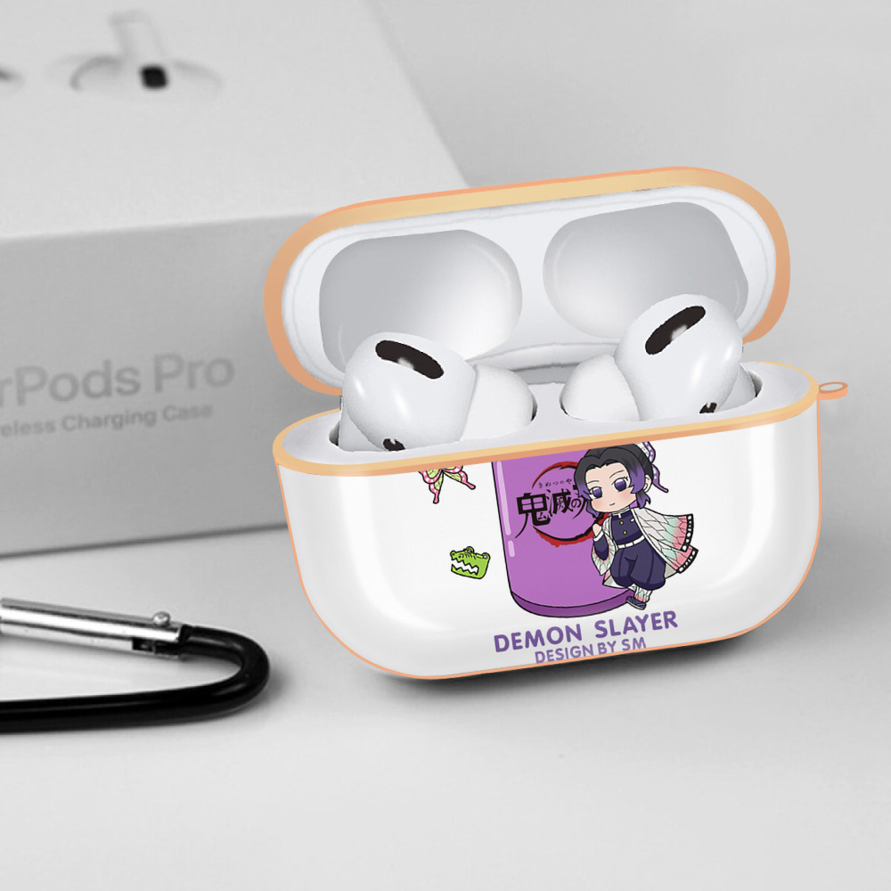 鬼滅の刃（きめつのやいば）蟲柱-胡蝶 しのぶ／こちょう しのぶ Kochou Shinobu 【AirPods Pro用】ハードシェル保護ケース｜耐衝撃・防指紋・カラビナ付き商品仕様
