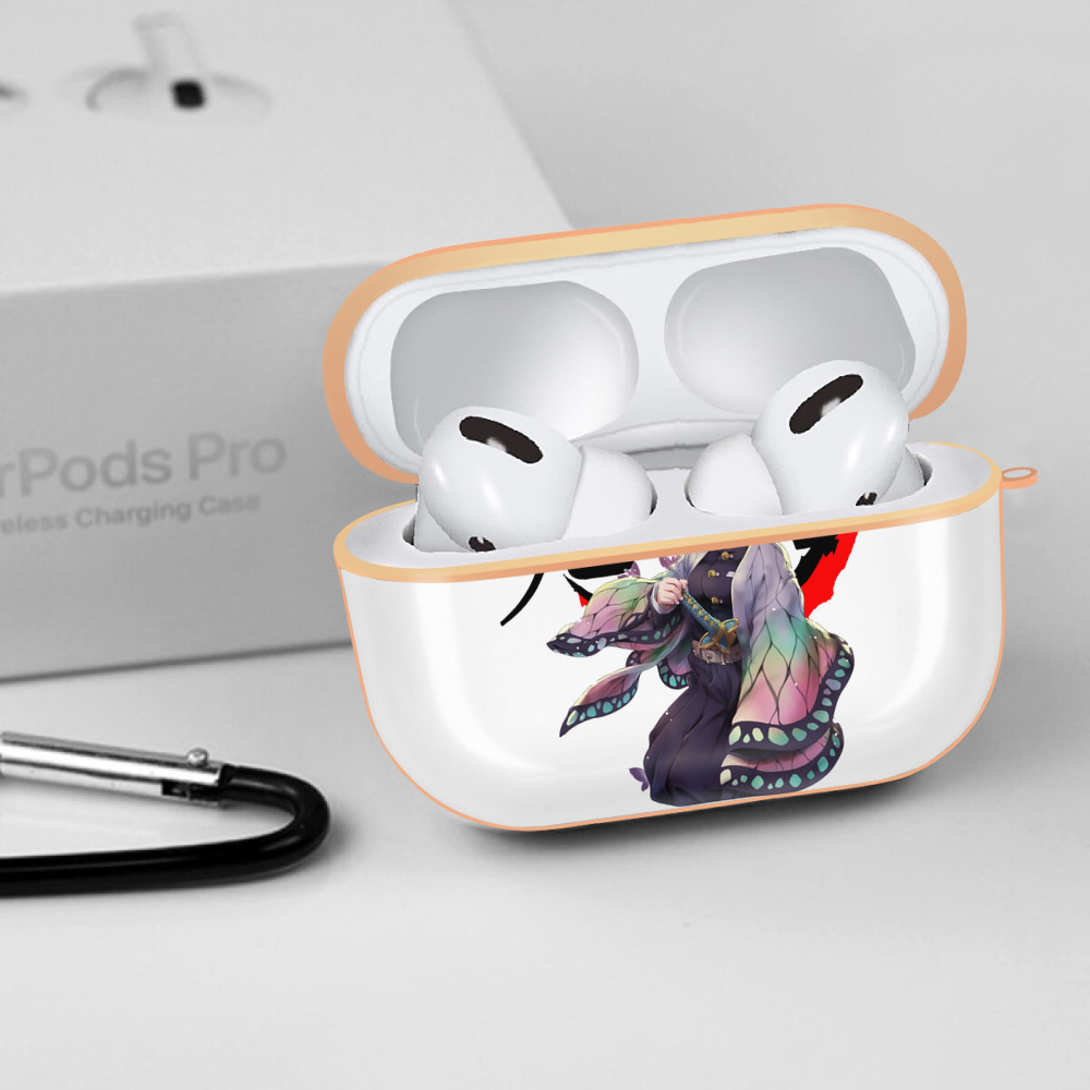 鬼滅の刃（きめつのやいば）蟲柱-胡蝶 しのぶ／こちょう しのぶ Kochou Shinobu 【AirPods Pro用】ハードシェル保護ケース｜耐衝撃・防指紋・カラビナ付き商品仕様