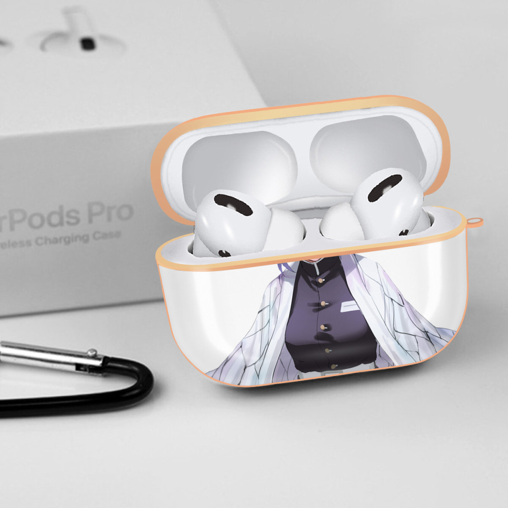 鬼滅の刃（きめつのやいば）蟲柱-胡蝶 しのぶ／こちょう しのぶ Kochou Shinobu 【AirPods Pro用】ハードシェル保護ケース｜耐衝撃・防指紋・カラビナ付き商品仕様