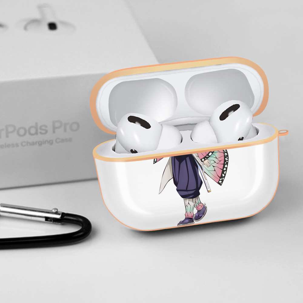 鬼滅の刃（きめつのやいば）蟲柱-胡蝶 しのぶ／こちょう しのぶ Kochou Shinobu 【AirPods Pro用】ハードシェル保護ケース｜耐衝撃・防指紋・カラビナ付き商品仕様
