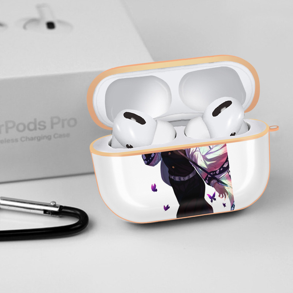 鬼滅の刃（きめつのやいば）蟲柱-胡蝶 しのぶ／こちょう しのぶ Kochou Shinobu 【AirPods Pro用】ハードシェル保護ケース｜耐衝撃・防指紋・カラビナ付き商品仕様