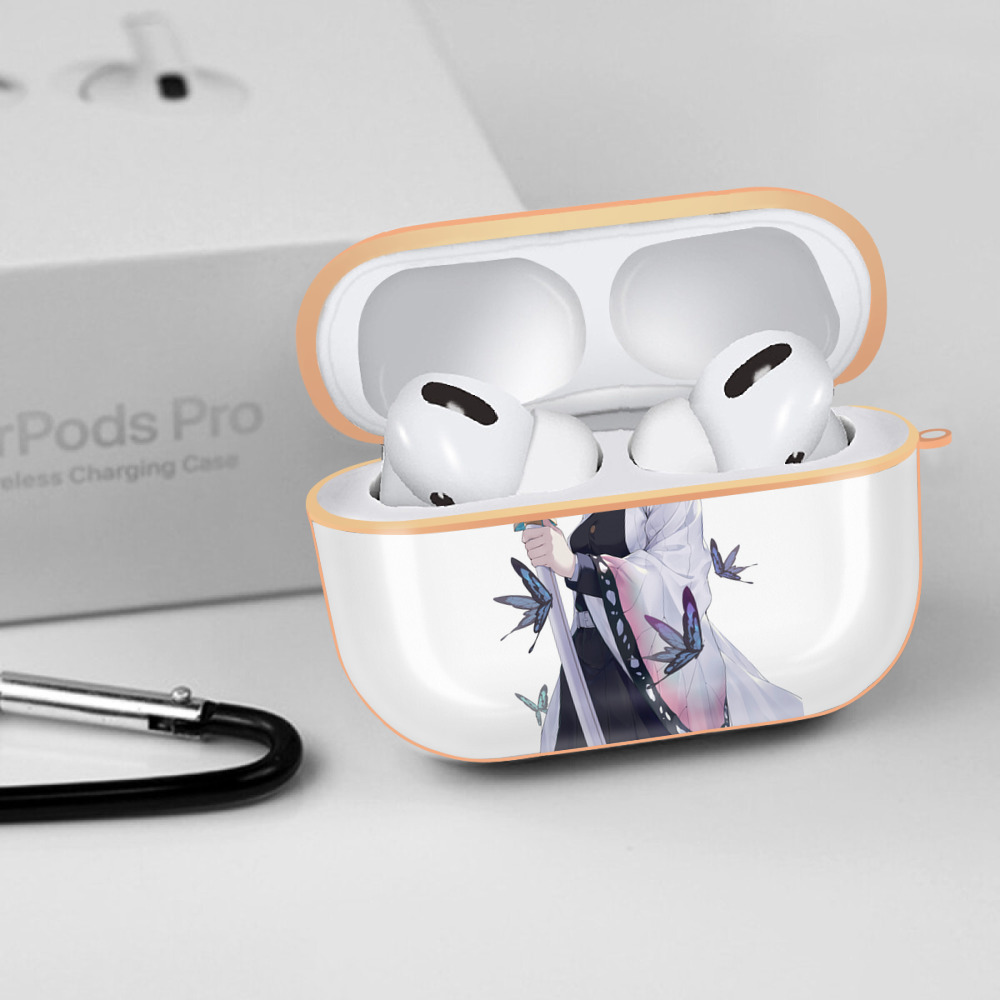 鬼滅の刃（きめつのやいば）蟲柱-胡蝶 しのぶ／こちょう しのぶ Kochou Shinobu 【AirPods Pro用】ハードシェル保護ケース｜耐衝撃・防指紋・カラビナ付き商品仕様