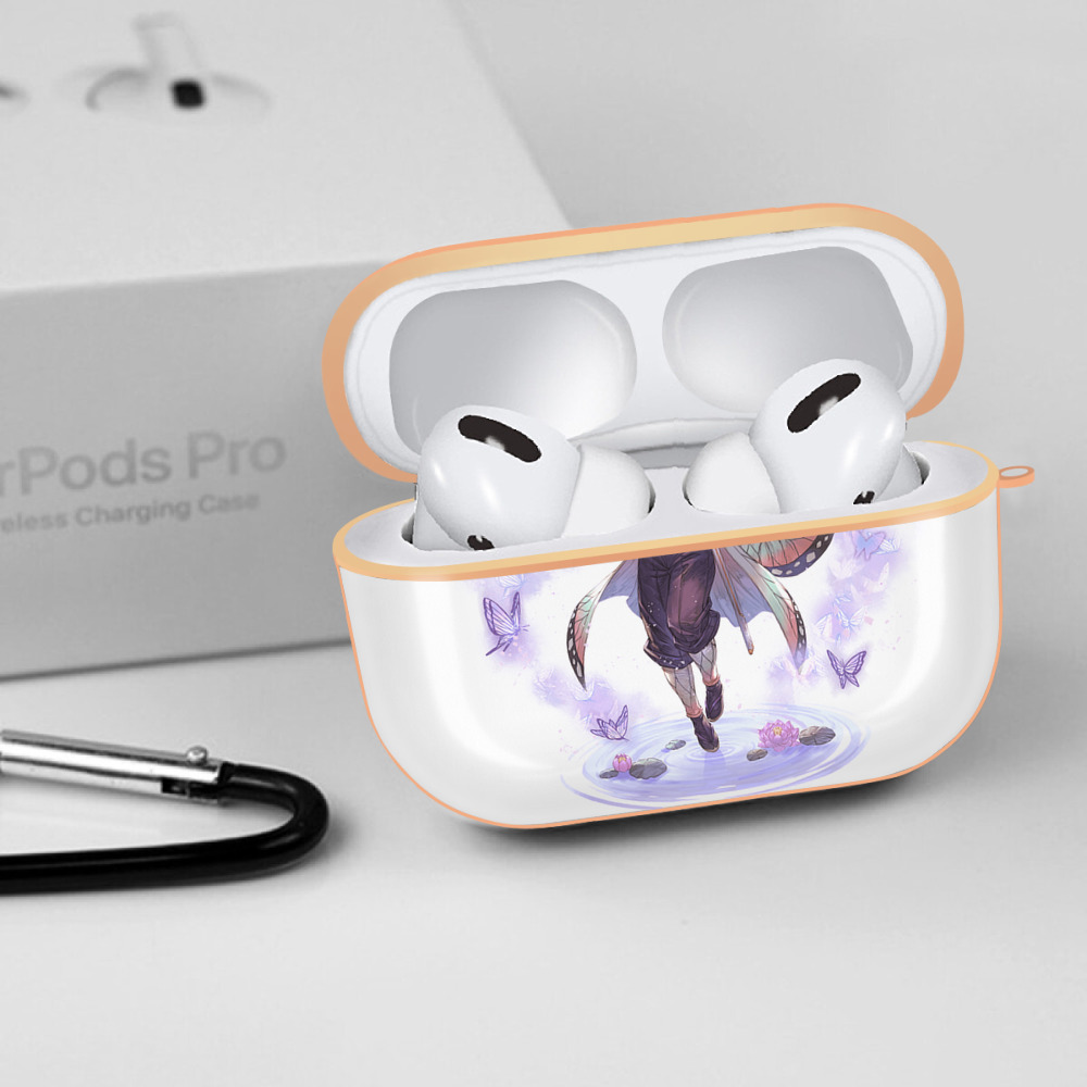 鬼滅の刃（きめつのやいば）蟲柱-胡蝶 しのぶ／こちょう しのぶ Kochou Shinobu 【AirPods Pro用】ハードシェル保護ケース｜耐衝撃・防指紋・カラビナ付き商品仕様