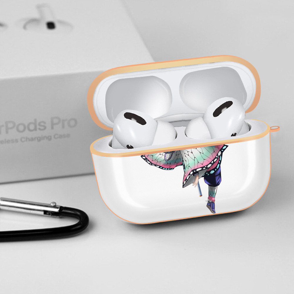 鬼滅の刃（きめつのやいば）蟲柱-胡蝶 しのぶ／こちょう しのぶ Kochou Shinobu 【AirPods Pro用】ハードシェル保護ケース｜耐衝撃・防指紋・カラビナ付き商品仕様