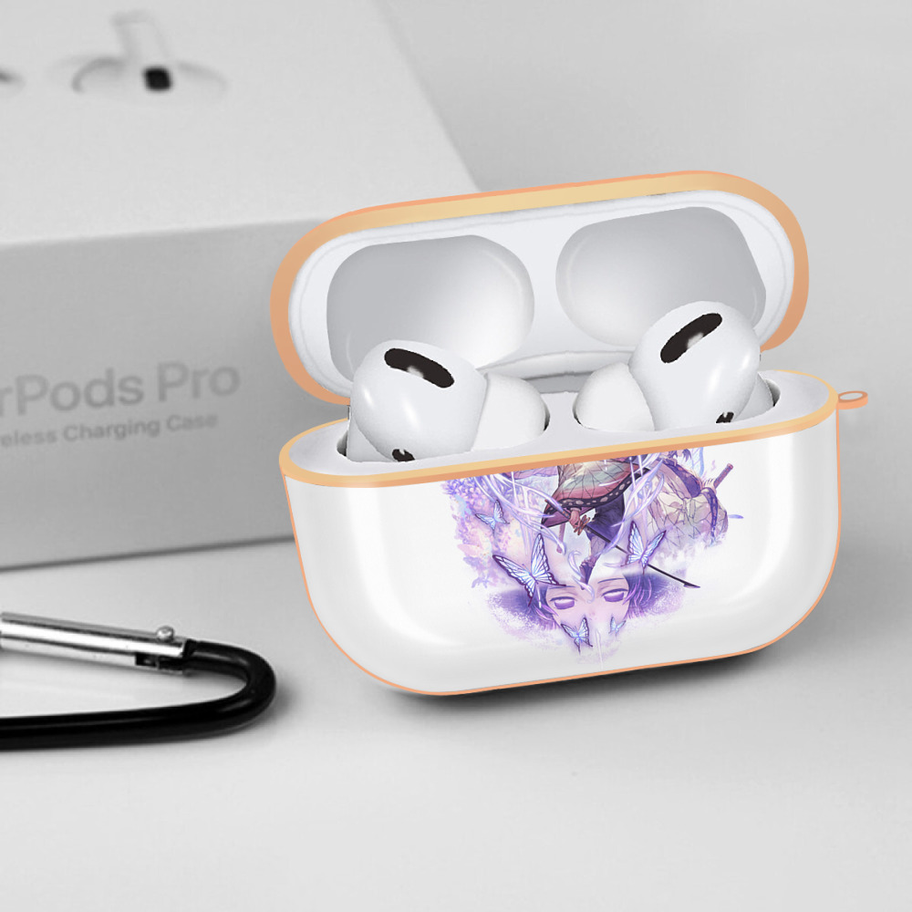 鬼滅の刃（きめつのやいば）蟲柱-胡蝶 しのぶ／こちょう しのぶ Kochou Shinobu 【AirPods Pro用】ハードシェル保護ケース｜耐衝撃・防指紋・カラビナ付き商品仕様