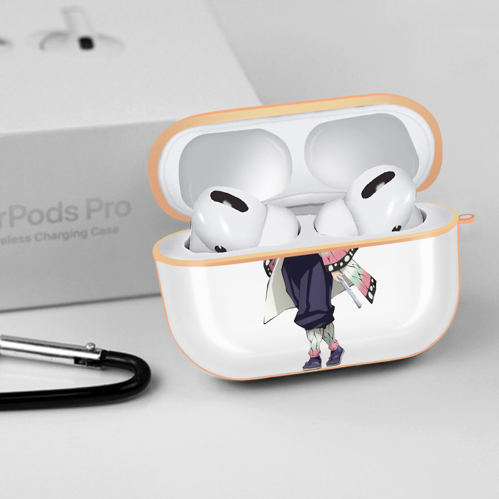 鬼滅の刃（きめつのやいば）蟲柱-胡蝶 しのぶ／こちょう しのぶ Kochou Shinobu 【AirPods Pro用】ハードシェル保護ケース｜耐衝撃・防指紋・カラビナ付き商品仕様