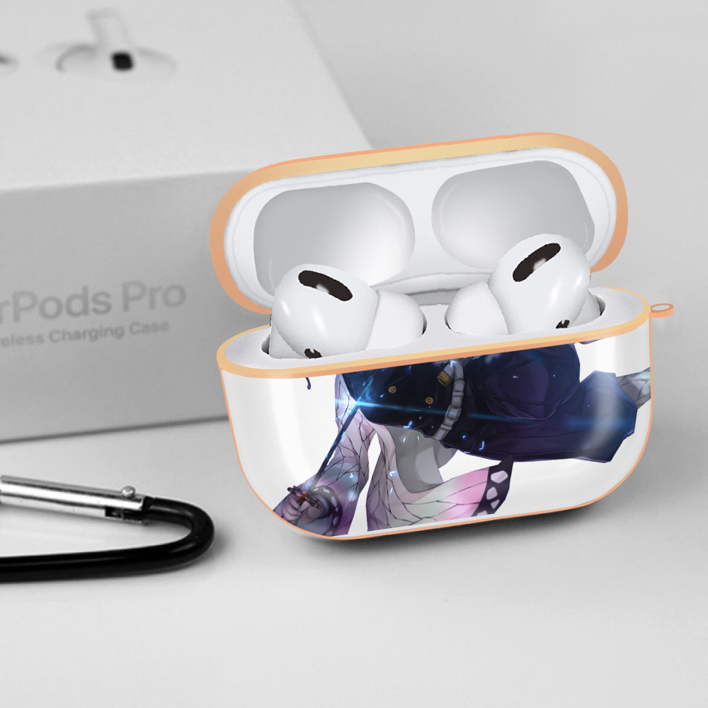 鬼滅の刃（きめつのやいば）蟲柱-胡蝶 しのぶ／こちょう しのぶ Kochou Shinobu 【AirPods Pro用】ハードシェル保護ケース｜耐衝撃・防指紋・カラビナ付き商品仕様