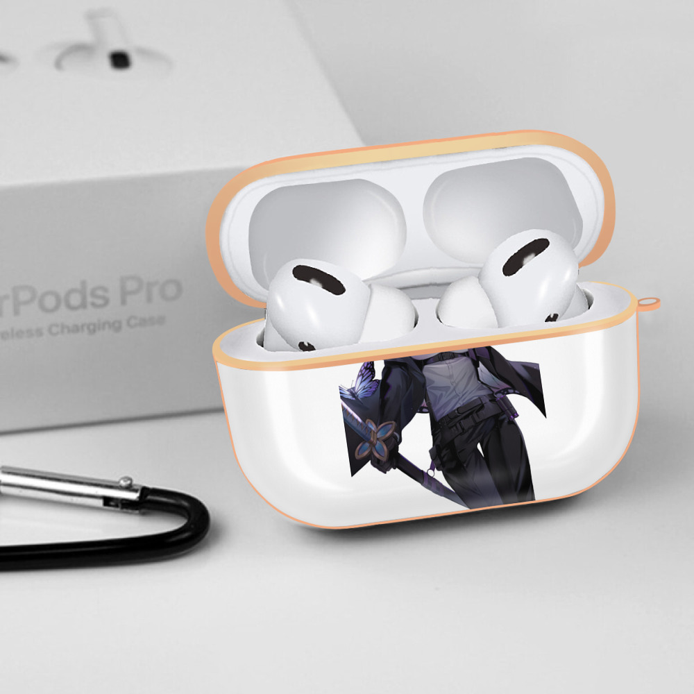 鬼滅の刃（きめつのやいば）蟲柱-胡蝶 しのぶ／こちょう しのぶ Kochou Shinobu 【AirPods Pro用】ハードシェル保護ケース｜耐衝撃・防指紋・カラビナ付き商品仕様