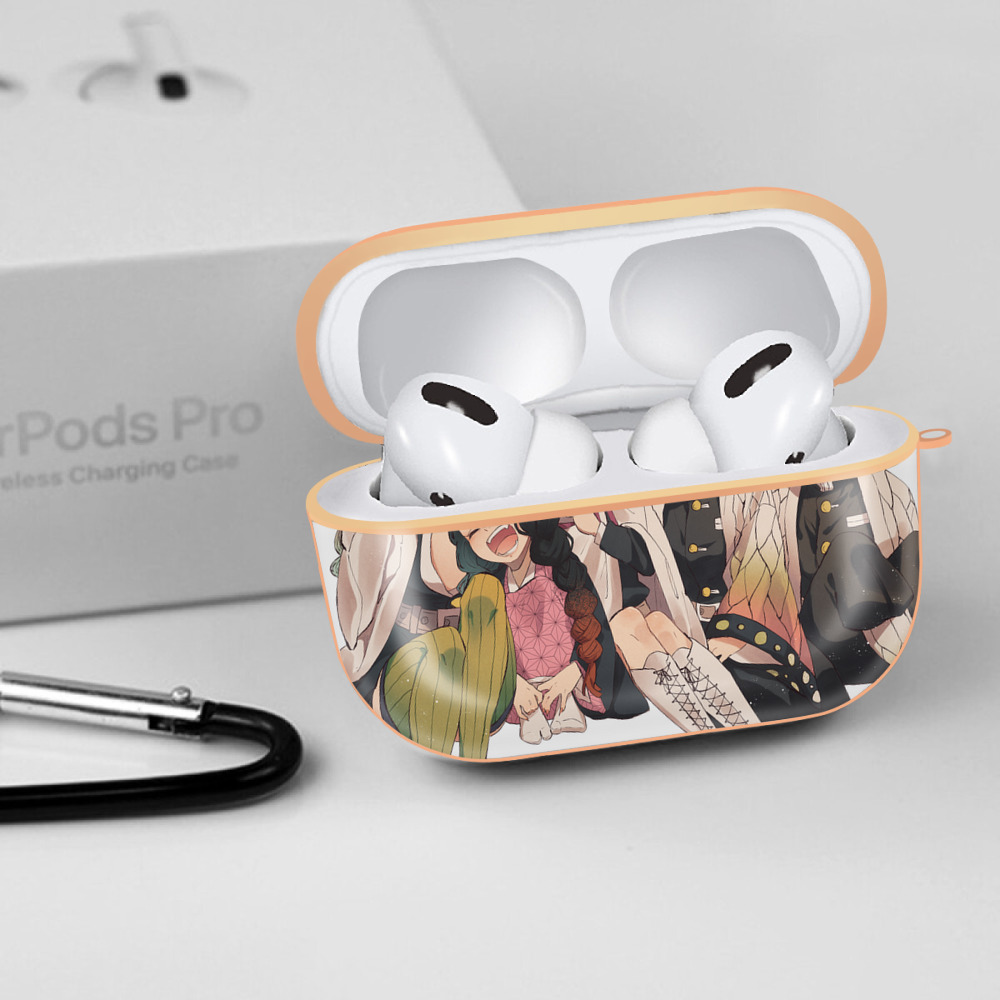 鬼滅の刃（きめつのやいば）蟲柱-胡蝶 しのぶ／こちょう しのぶ Kochou Shinobu 【AirPods Pro用】ハードシェル保護ケース｜耐衝撃・防指紋・カラビナ付き商品仕様