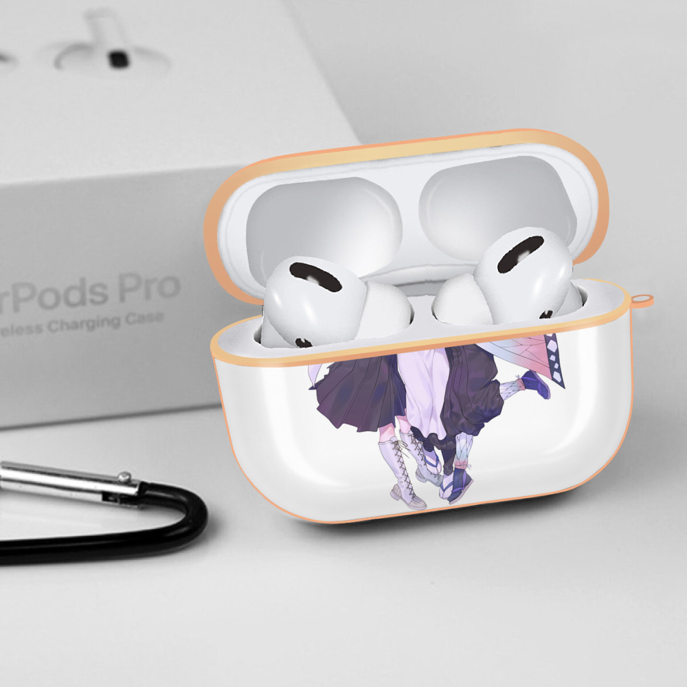 鬼滅の刃（きめつのやいば）蟲柱-胡蝶 しのぶ／こちょう しのぶ Kochou Shinobu 【AirPods Pro用】ハードシェル保護ケース｜耐衝撃・防指紋・カラビナ付き商品仕様