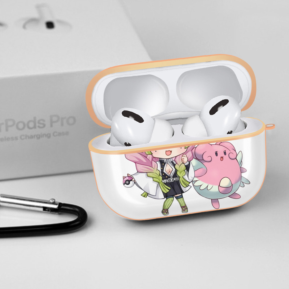 鬼滅の刃（きめつのやいば）恋柱-甘露寺 蜜璃／かんろじ みつり Kanroji Mitsuri 【AirPods Pro用】ハードシェル保護ケース｜耐衝撃・防指紋・カラビナ付き商品仕様