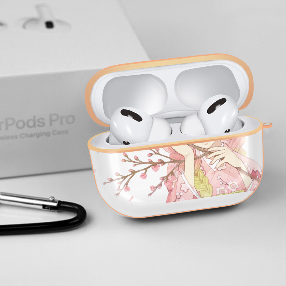 鬼滅の刃（きめつのやいば）恋柱-甘露寺 蜜璃／かんろじ みつり Kanroji Mitsuri 【AirPods Pro用】ハードシェル保護ケース｜耐衝撃・防指紋・カラビナ付き商品仕様