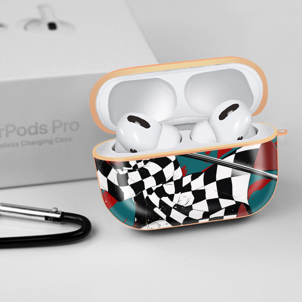 鬼滅の刃（きめつのやいば）竈門 炭治郎／かまど たんじろう Kamado Tanjirou 【AirPods Pro用】ハードシェル保護ケース｜耐衝撃・防指紋・カラビナ付き商品仕様
