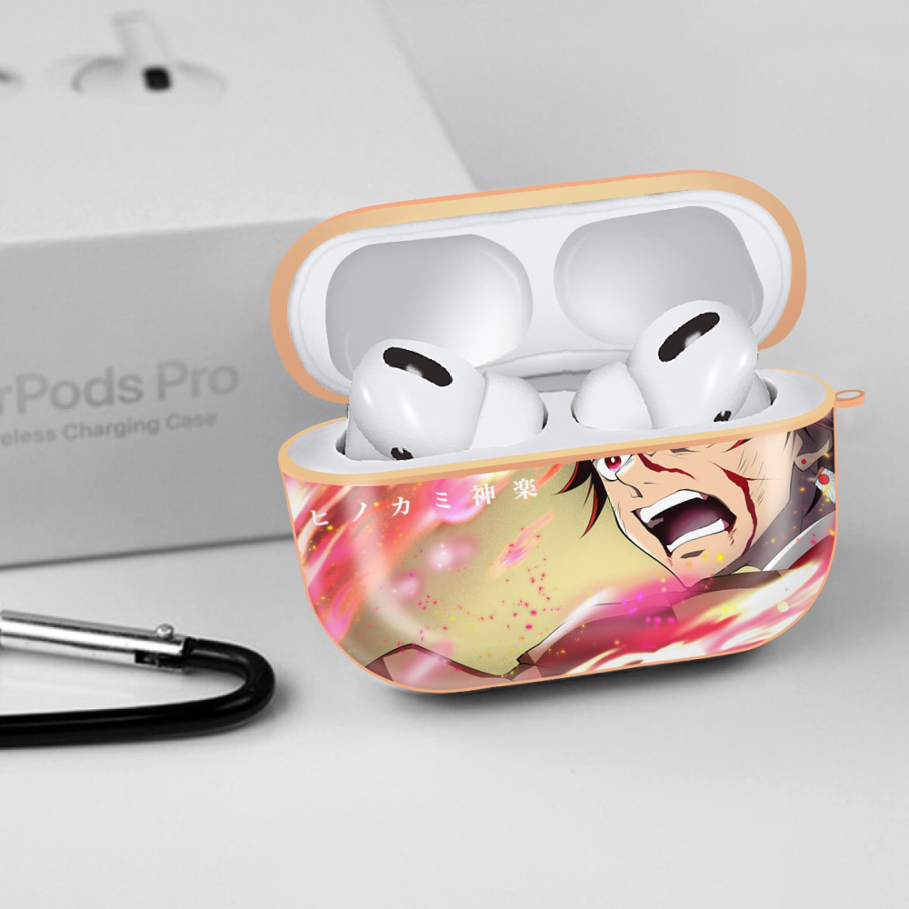 鬼滅の刃（きめつのやいば）竈門 炭治郎／かまど たんじろう Kamado Tanjirou 【AirPods Pro用】ハードシェル保護ケース｜耐衝撃・防指紋・カラビナ付き商品仕様