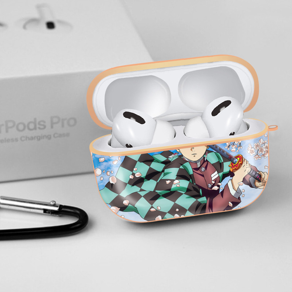 鬼滅の刃（きめつのやいば）竈門 炭治郎／かまど たんじろう Kamado Tanjirou 【AirPods Pro用】ハードシェル保護ケース｜耐衝撃・防指紋・カラビナ付き商品仕様
