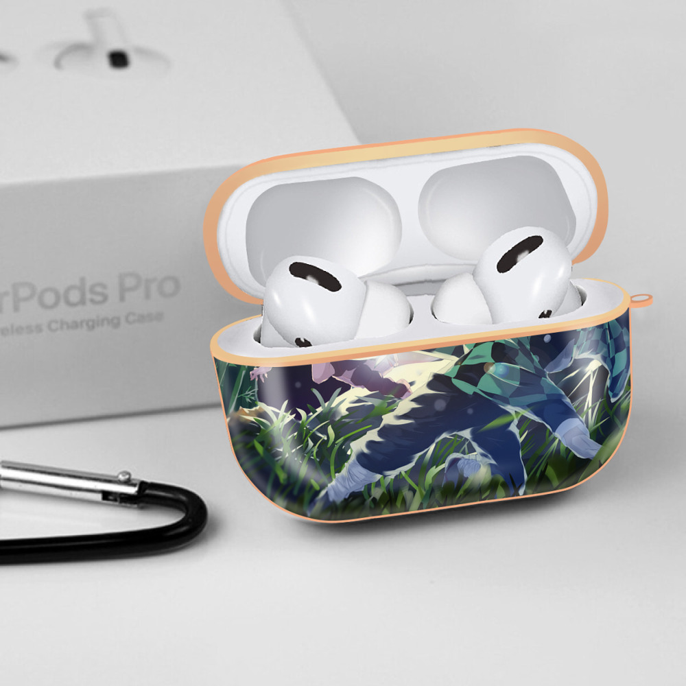鬼滅の刃（きめつのやいば）竈門 炭治郎／かまど たんじろう Kamado Tanjirou 【AirPods Pro用】ハードシェル保護ケース｜耐衝撃・防指紋・カラビナ付き商品仕様
