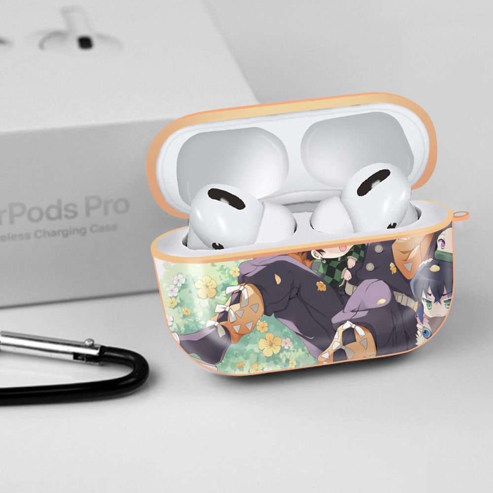 鬼滅の刃（きめつのやいば）竈門 炭治郎／かまど たんじろう Kamado Tanjirou 【AirPods Pro用】ハードシェル保護ケース｜耐衝撃・防指紋・カラビナ付き商品仕様