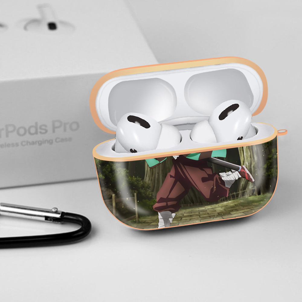 鬼滅の刃（きめつのやいば）竈門 炭治郎／かまど たんじろう Kamado Tanjirou 【AirPods Pro用】ハードシェル保護ケース｜耐衝撃・防指紋・カラビナ付き商品仕様