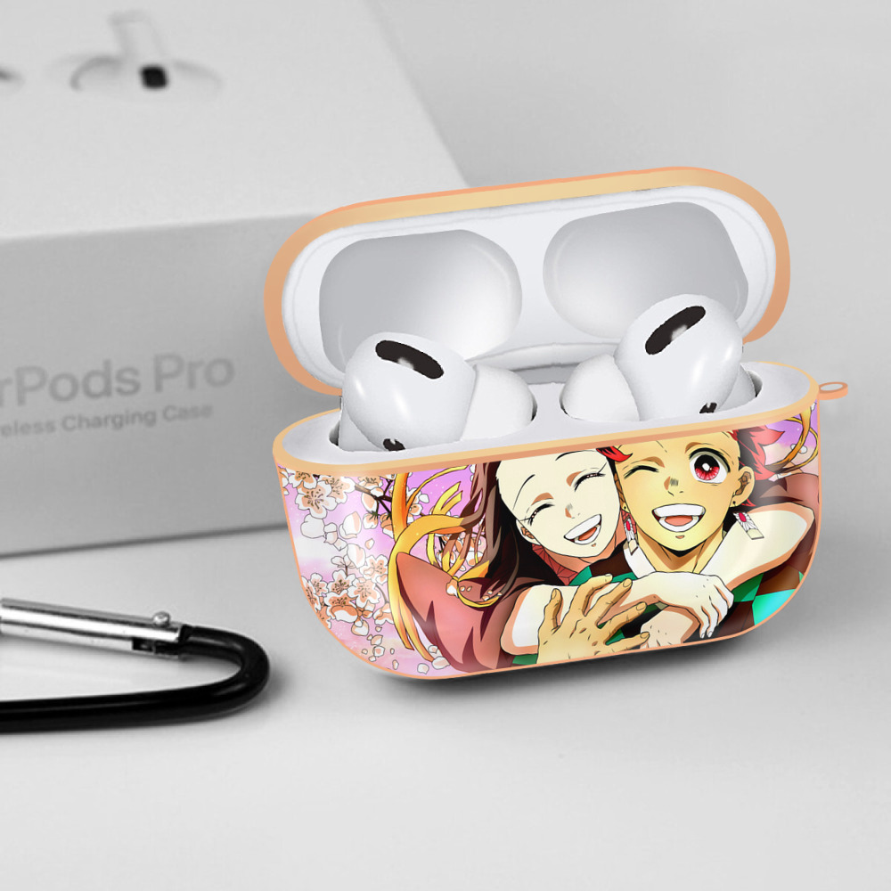 鬼滅の刃（きめつのやいば）竈門 炭治郎／かまど たんじろう Kamado Tanjirou 【AirPods Pro用】ハードシェル保護ケース｜耐衝撃・防指紋・カラビナ付き商品仕様
