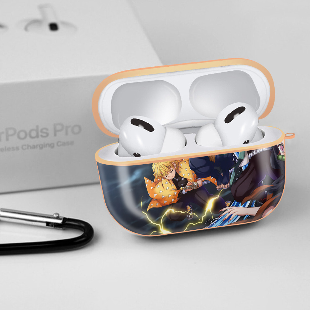 鬼滅の刃（きめつのやいば）竈門 炭治郎／かまど たんじろう Kamado Tanjirou 【AirPods Pro用】ハードシェル保護ケース｜耐衝撃・防指紋・カラビナ付き商品仕様