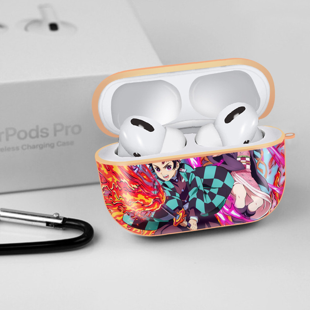 鬼滅の刃（きめつのやいば）竈門 炭治郎／かまど たんじろう Kamado Tanjirou 【AirPods Pro用】ハードシェル保護ケース｜耐衝撃・防指紋・カラビナ付き商品仕様