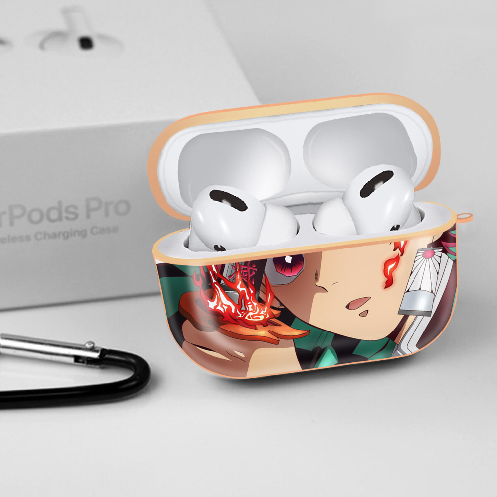 鬼滅の刃（きめつのやいば）竈門 炭治郎／かまど たんじろう Kamado Tanjirou 【AirPods Pro用】ハードシェル保護ケース｜耐衝撃・防指紋・カラビナ付き商品仕様