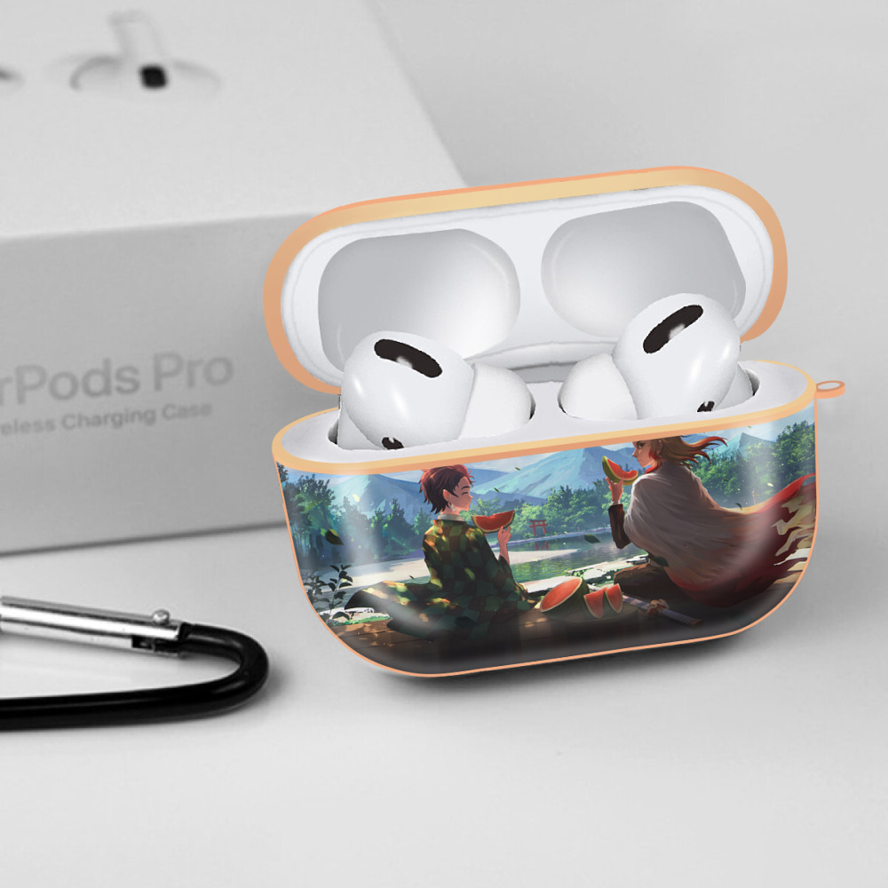 鬼滅の刃（きめつのやいば）竈門 炭治郎／かまど たんじろう Kamado Tanjirou 【AirPods Pro用】ハードシェル保護ケース｜耐衝撃・防指紋・カラビナ付き商品仕様