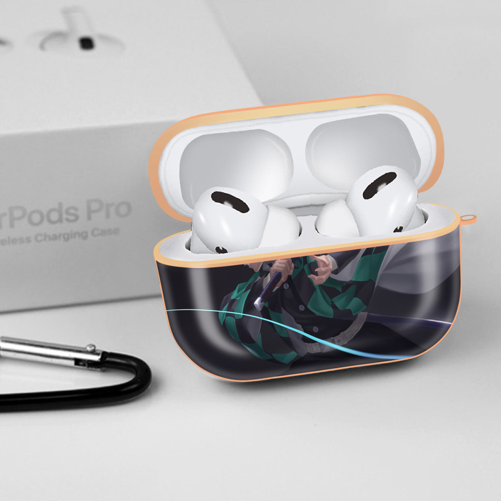 鬼滅の刃（きめつのやいば）竈門 炭治郎／かまど たんじろう Kamado Tanjirou 【AirPods Pro用】ハードシェル保護ケース｜耐衝撃・防指紋・カラビナ付き商品仕様