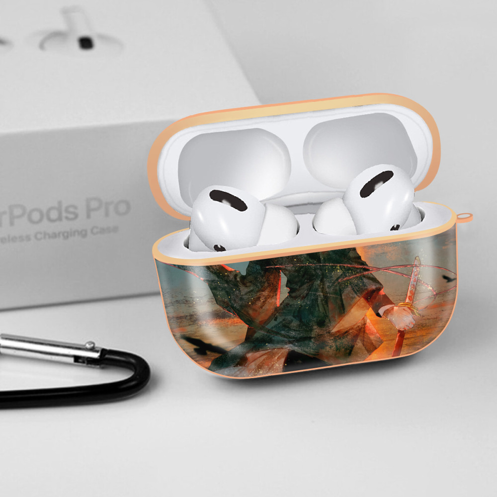 鬼滅の刃（きめつのやいば）竈門 炭治郎／かまど たんじろう Kamado Tanjirou 【AirPods Pro用】ハードシェル保護ケース｜耐衝撃・防指紋・カラビナ付き商品仕様