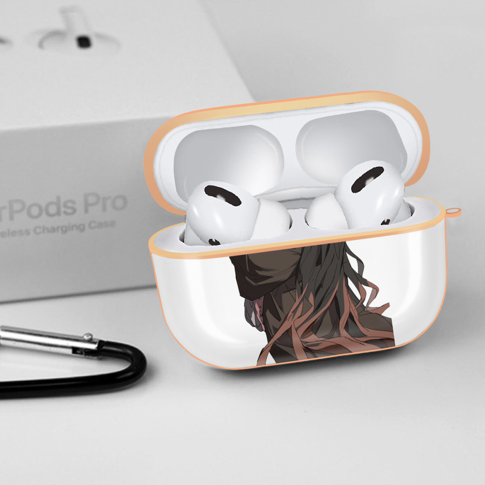 鬼滅の刃（きめつのやいば）竈門 禰󠄀豆子／かまど ねずこ Kamado Nezuko 【AirPods Pro用】ハードシェル保護ケース｜耐衝撃・防指紋・カラビナ付き商品仕様