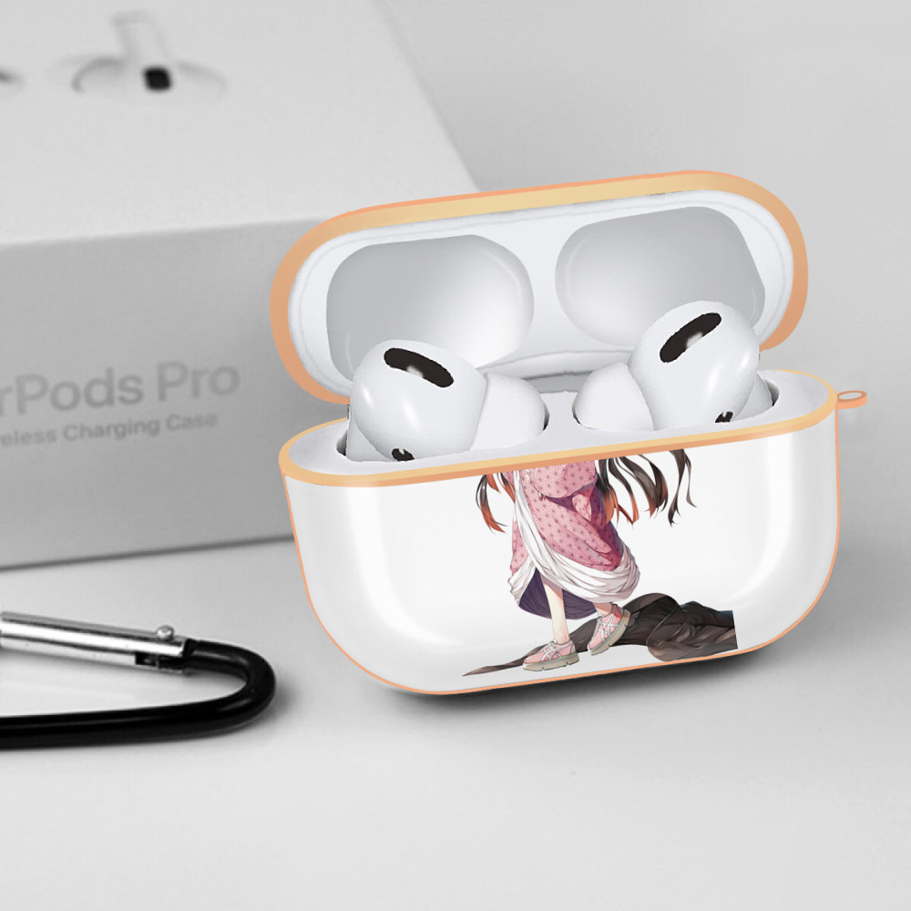 鬼滅の刃（きめつのやいば）竈門 禰󠄀豆子／かまど ねずこ Kamado Nezuko 【AirPods Pro用】ハードシェル保護ケース｜耐衝撃・防指紋・カラビナ付き商品仕様