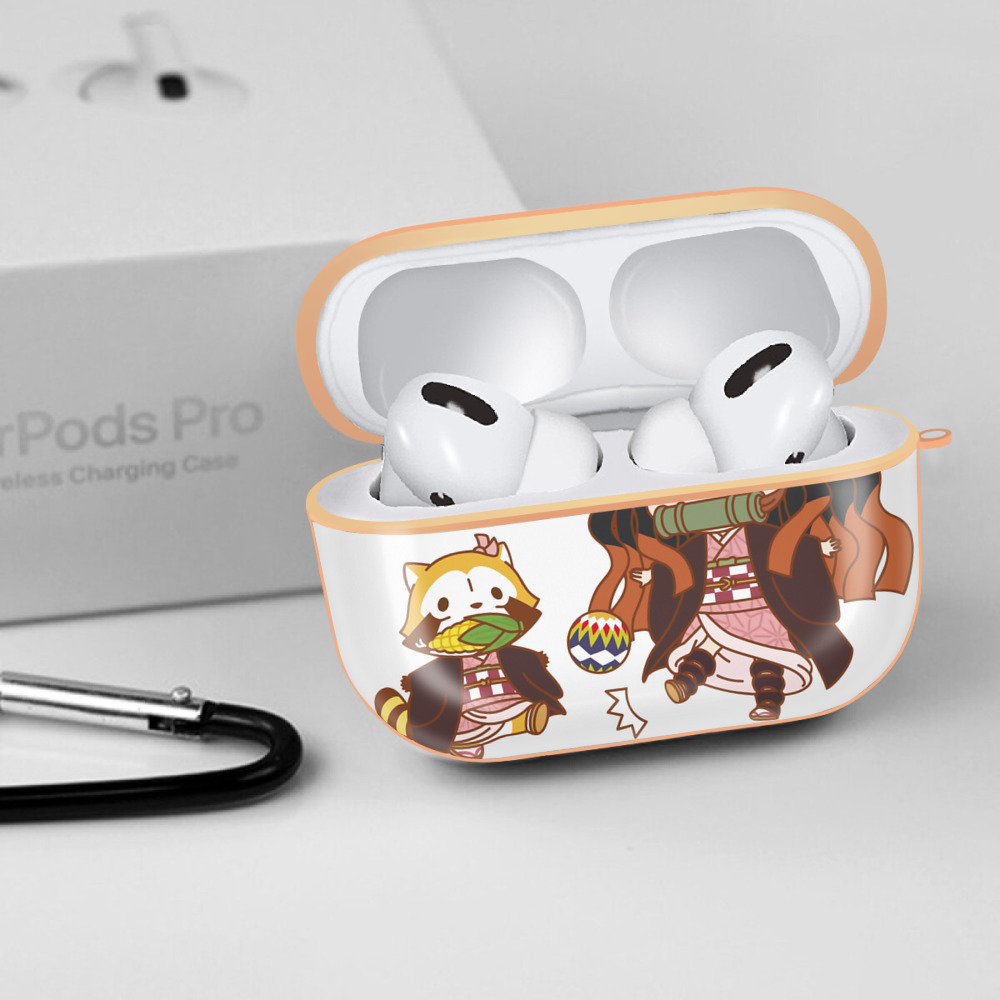 鬼滅の刃（きめつのやいば）竈門 禰󠄀豆子／かまど ねずこ Kamado Nezuko 【AirPods Pro用】ハードシェル保護ケース｜耐衝撃・防指紋・カラビナ付き商品仕様