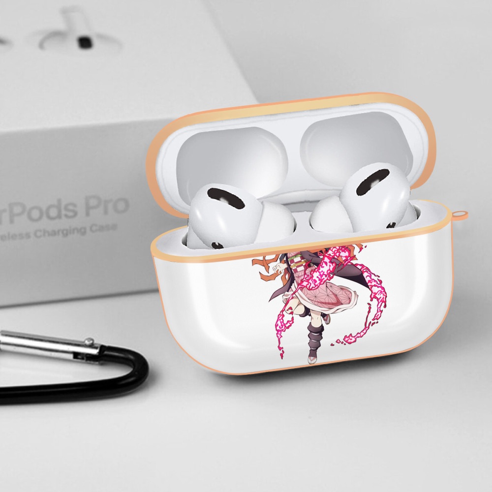 鬼滅の刃（きめつのやいば）竈門 禰󠄀豆子／かまど ねずこ Kamado Nezuko 【AirPods Pro用】ハードシェル保護ケース｜耐衝撃・防指紋・カラビナ付き商品仕様