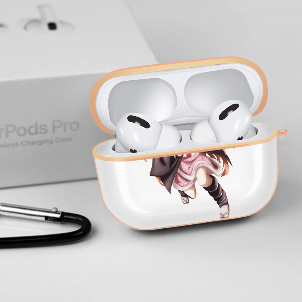 鬼滅の刃（きめつのやいば）竈門 禰󠄀豆子／かまど ねずこ Kamado Nezuko 【AirPods Pro用】ハードシェル保護ケース｜耐衝撃・防指紋・カラビナ付き商品仕様