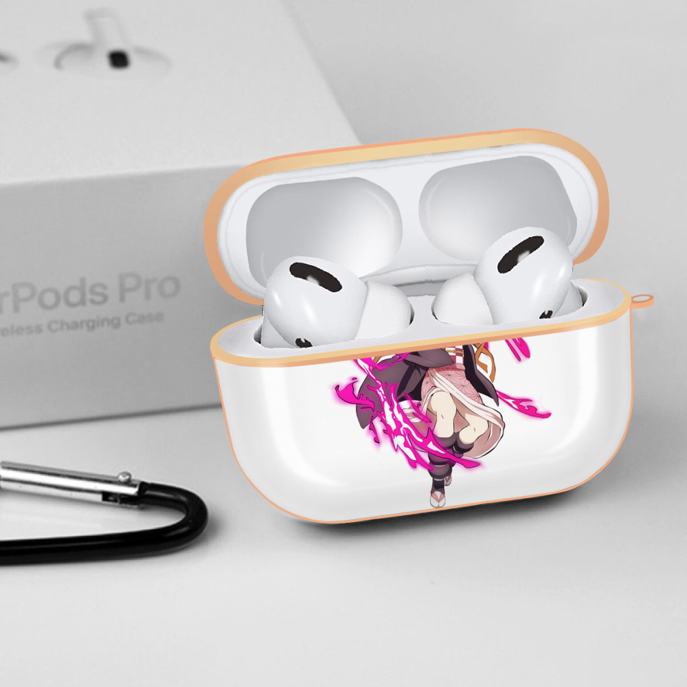 鬼滅の刃（きめつのやいば）竈門 禰󠄀豆子／かまど ねずこ Kamado Nezuko 【AirPods Pro用】ハードシェル保護ケース｜耐衝撃・防指紋・カラビナ付き商品仕様