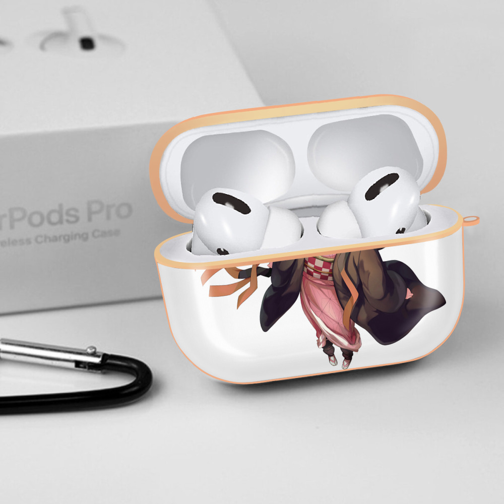 鬼滅の刃（きめつのやいば）竈門 禰󠄀豆子／かまど ねずこ Kamado Nezuko 【AirPods Pro用】ハードシェル保護ケース｜耐衝撃・防指紋・カラビナ付き商品仕様