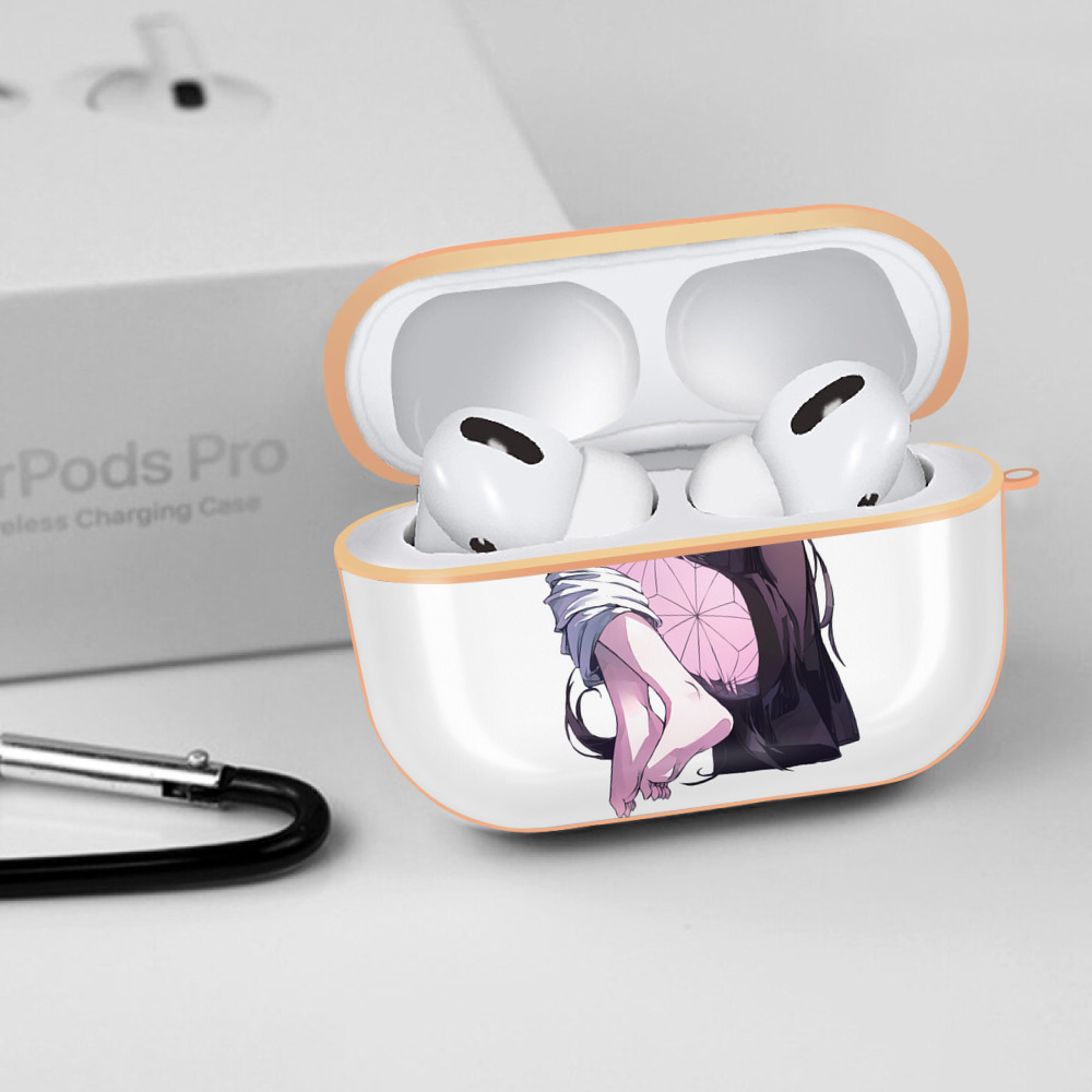 鬼滅の刃（きめつのやいば）竈門 禰󠄀豆子／かまど ねずこ Kamado Nezuko 【AirPods Pro用】ハードシェル保護ケース｜耐衝撃・防指紋・カラビナ付き商品仕様