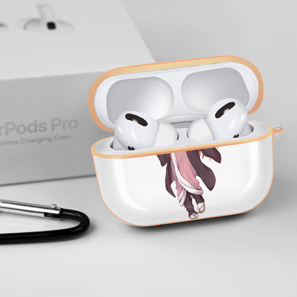 鬼滅の刃（きめつのやいば）竈門 禰󠄀豆子／かまど ねずこ Kamado Nezuko 【AirPods Pro用】ハードシェル保護ケース｜耐衝撃・防指紋・カラビナ付き商品仕様