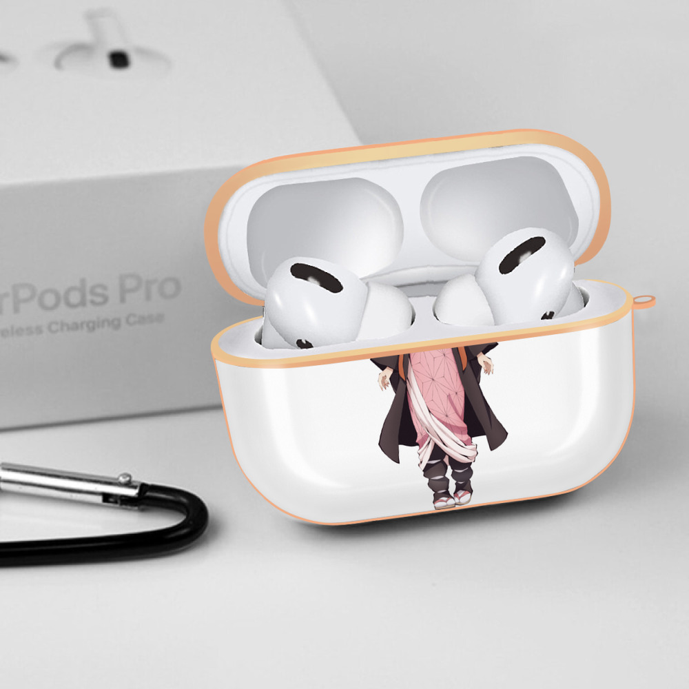 鬼滅の刃（きめつのやいば）竈門 禰󠄀豆子／かまど ねずこ Kamado Nezuko 【AirPods Pro用】ハードシェル保護ケース｜耐衝撃・防指紋・カラビナ付き商品仕様